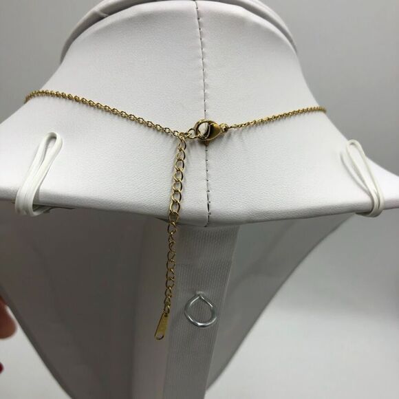 18K Gold Plated Women's Heart Beat Necklace Cubic Zirconia Waterproof Delicate - Picture 6 of 11